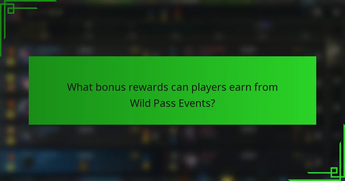 What bonus rewards can players earn from Wild Pass Events?