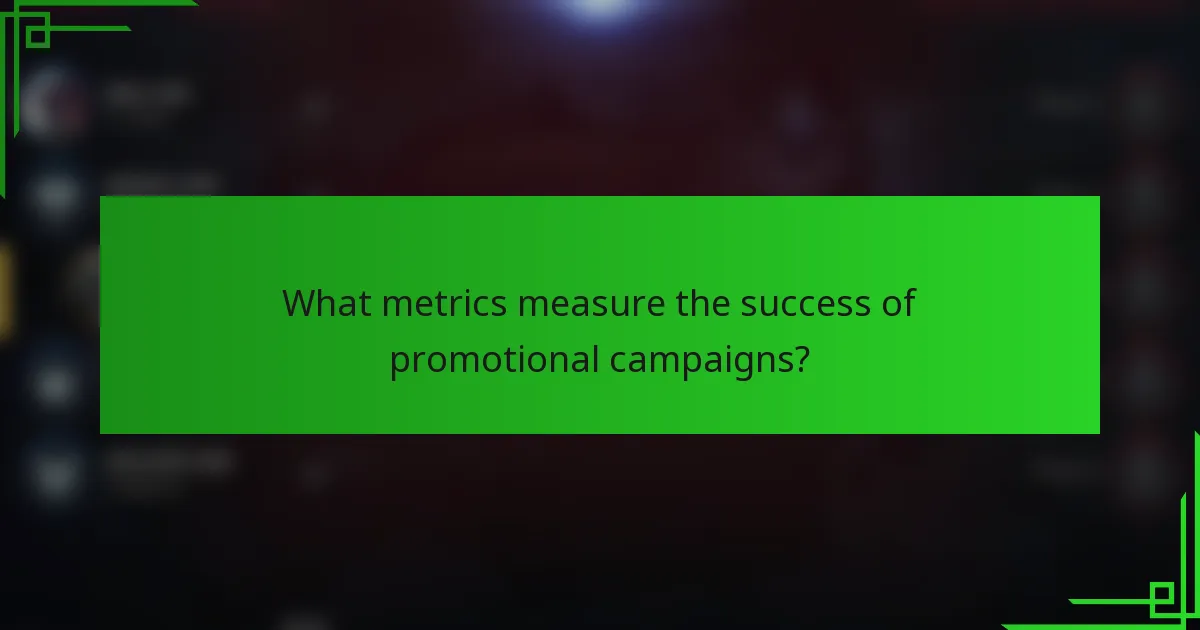 What metrics measure the success of promotional campaigns?